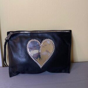 Rebecca Minkoff black and silver clutch